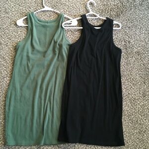 Green and Black a new day Sleeveless Dresses Large Lot of 2